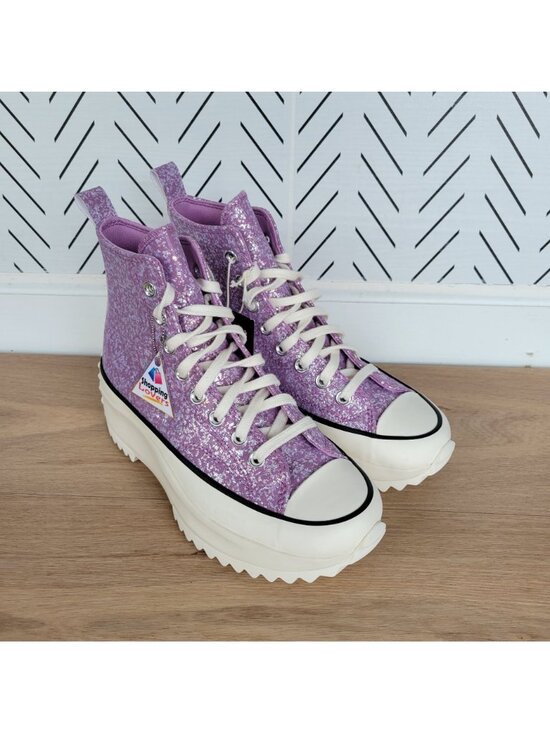 ✨Converse Run Star Hike Platform Hi 9.5 Men Shoes Sneaker Glitter Purple A10096C main image 9